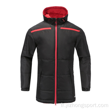 Mentide Soccer Wear Zip Up Hoodies Black Red